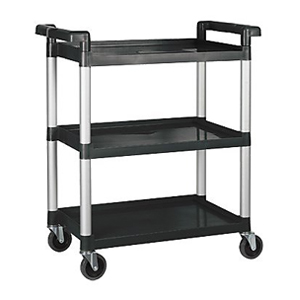 Winco 3-Tier Black Utility Cart
